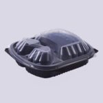 طبق وجبة صغير - 3 عين - أسود